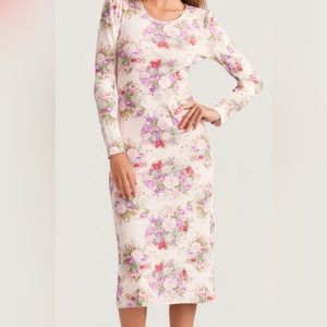 Love shack fancy, good condition floral midi thermal dress size S